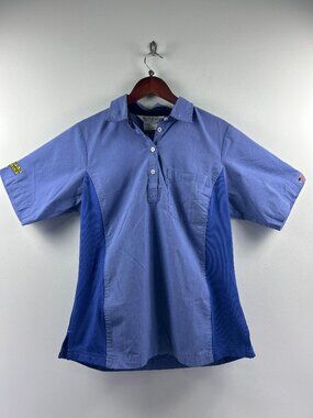 Waffle House Uniform Shirt Women's M Blue Two-Tone Short Sleeve